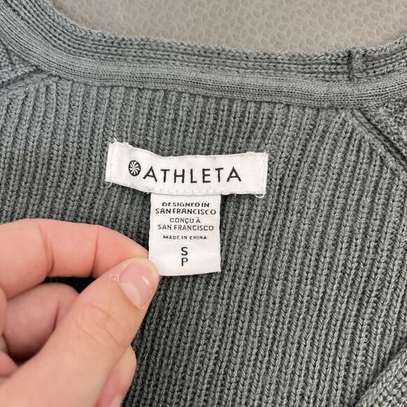 Athleta Hanover V Neck Sweater Gray Merino Wool Blend Women’s Size Small Charity - Picture 8 of 9